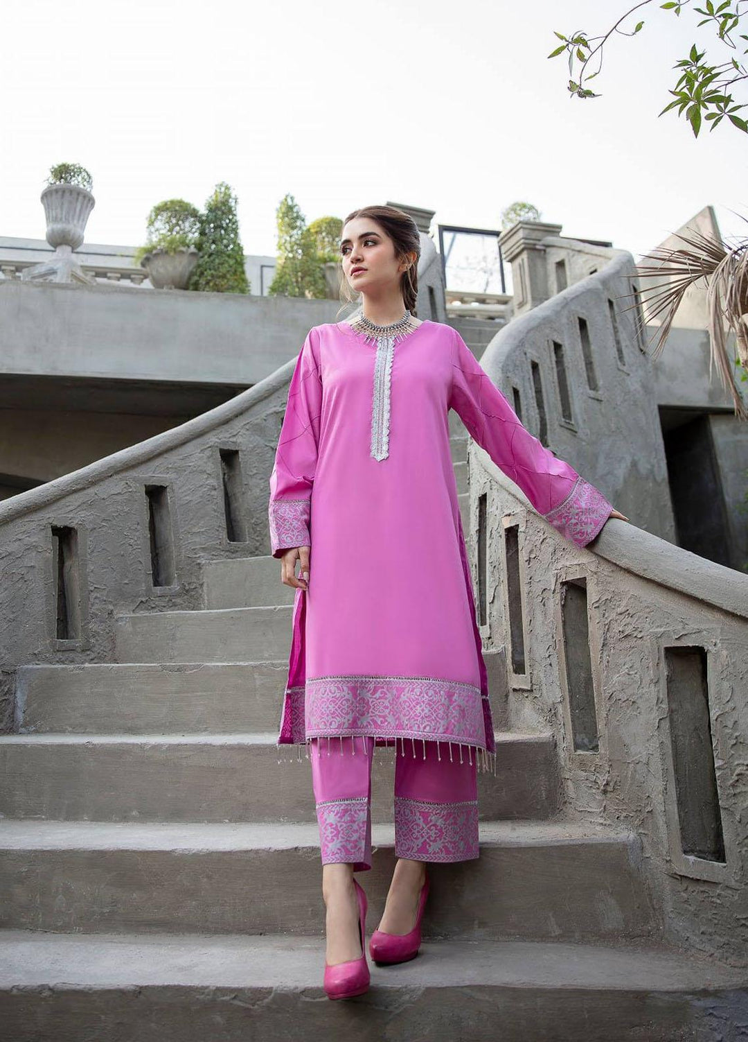 Garnet Clothing Pret Luxury Pret Screen Printed Lawn Shirt INAYAT