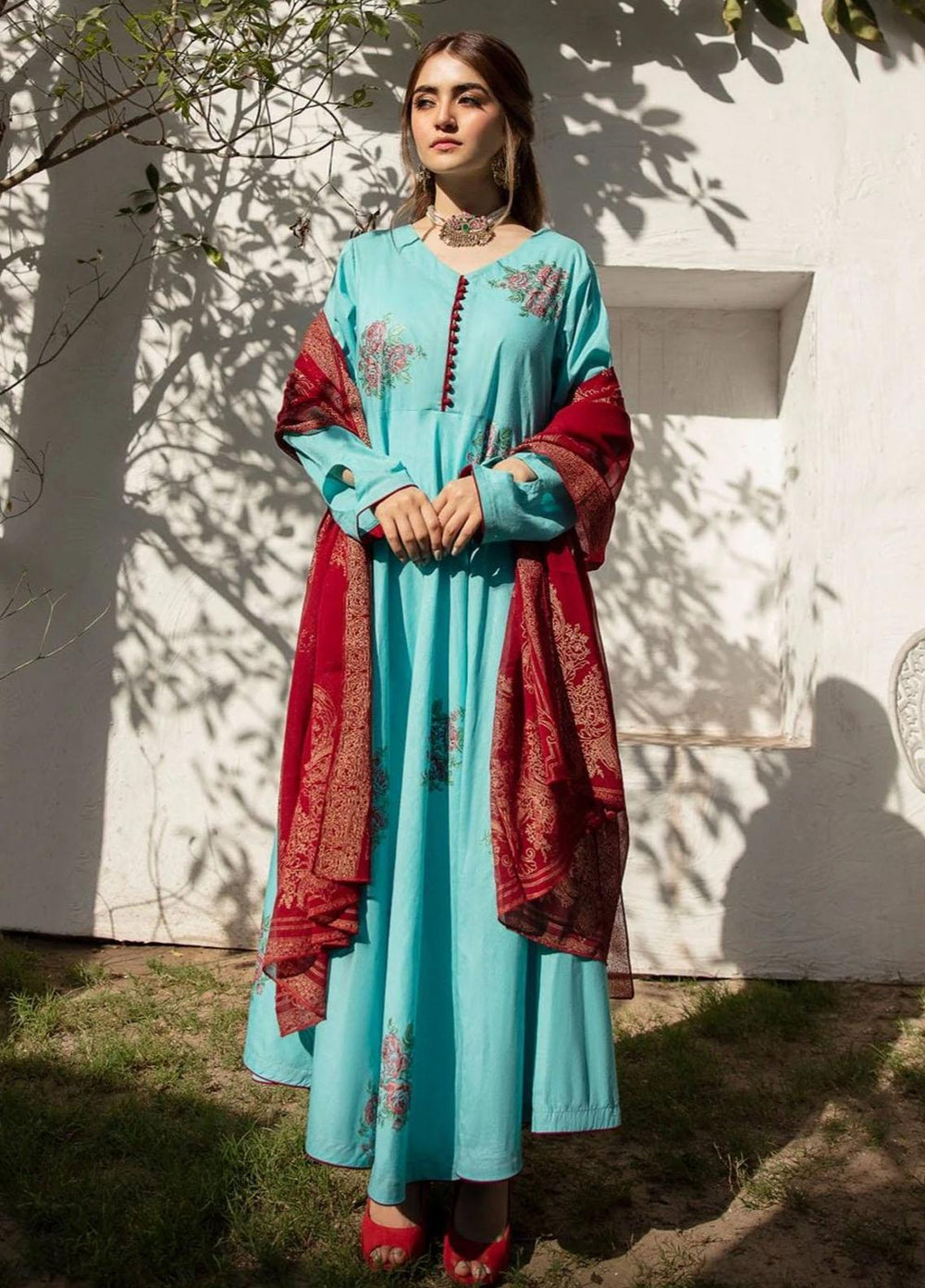 Garnet Clothing Pret Luxury Pret Screen Printed Lawn Frock KHUWAB