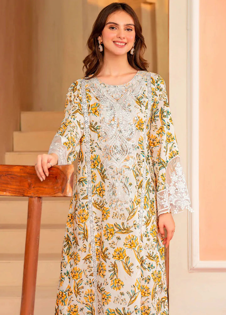 Garnet Pret Embroidered Dhanak 3 Piece Suit Mystic Morning