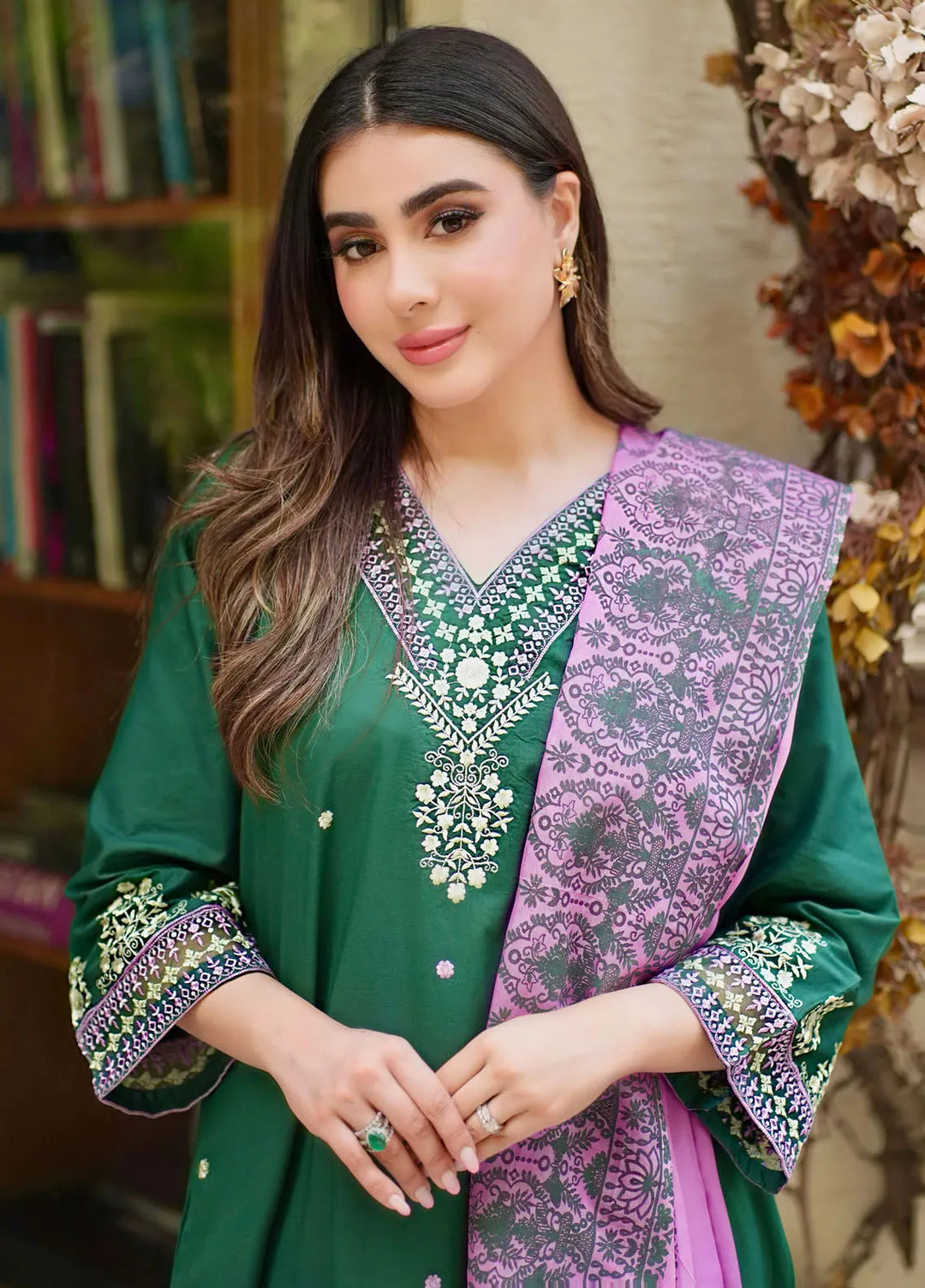 Garnet Pret Embroidered Dhanak 3 Piece Suit Rafiya Minhas Shahkaar