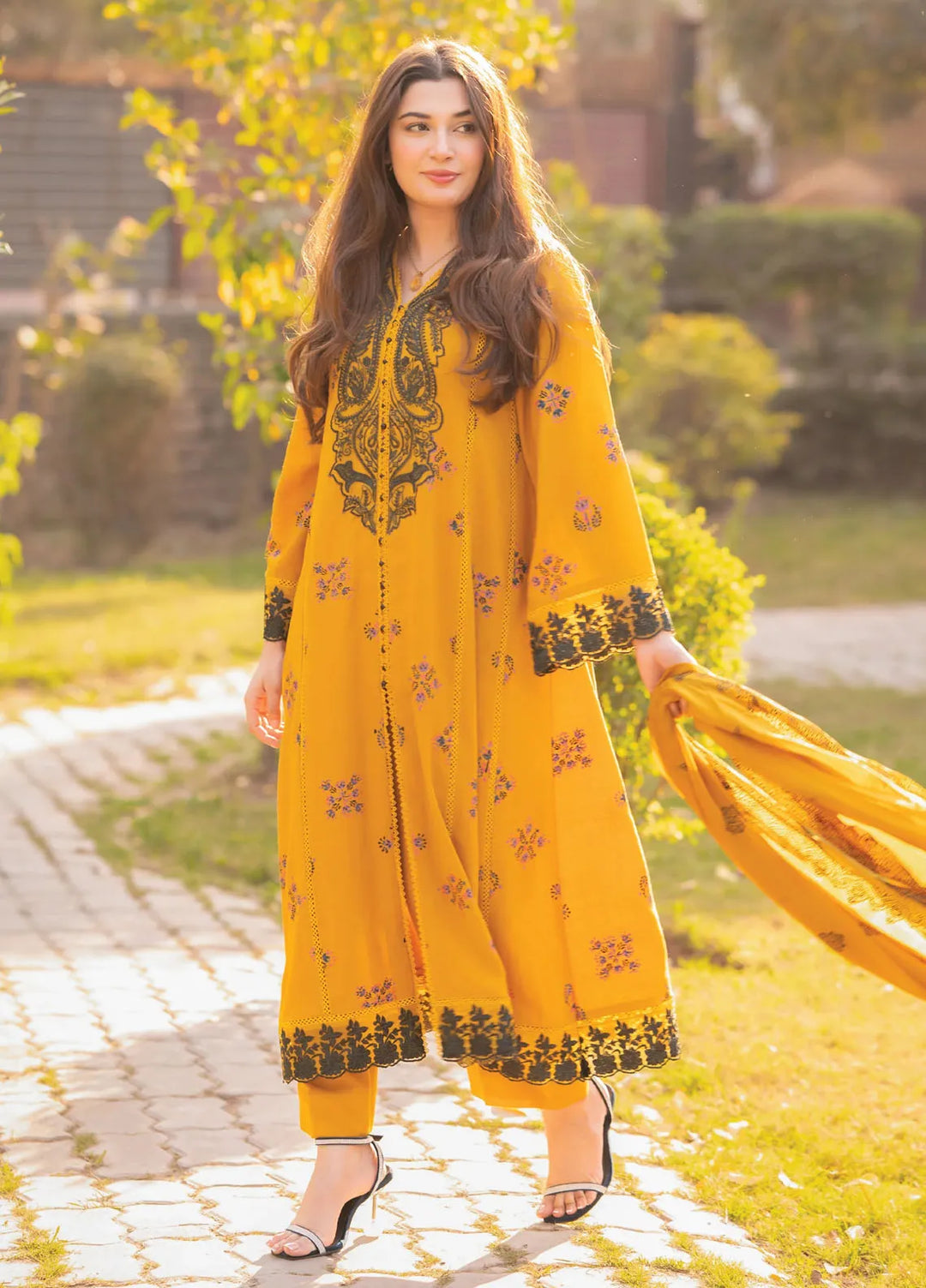 Garnet Pret Embroidered Karandi 2 Piece Suit Mariana