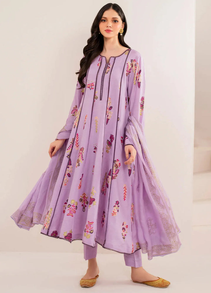 Garnet Pret Printed Raw Silk 3 Piece Suit Dania