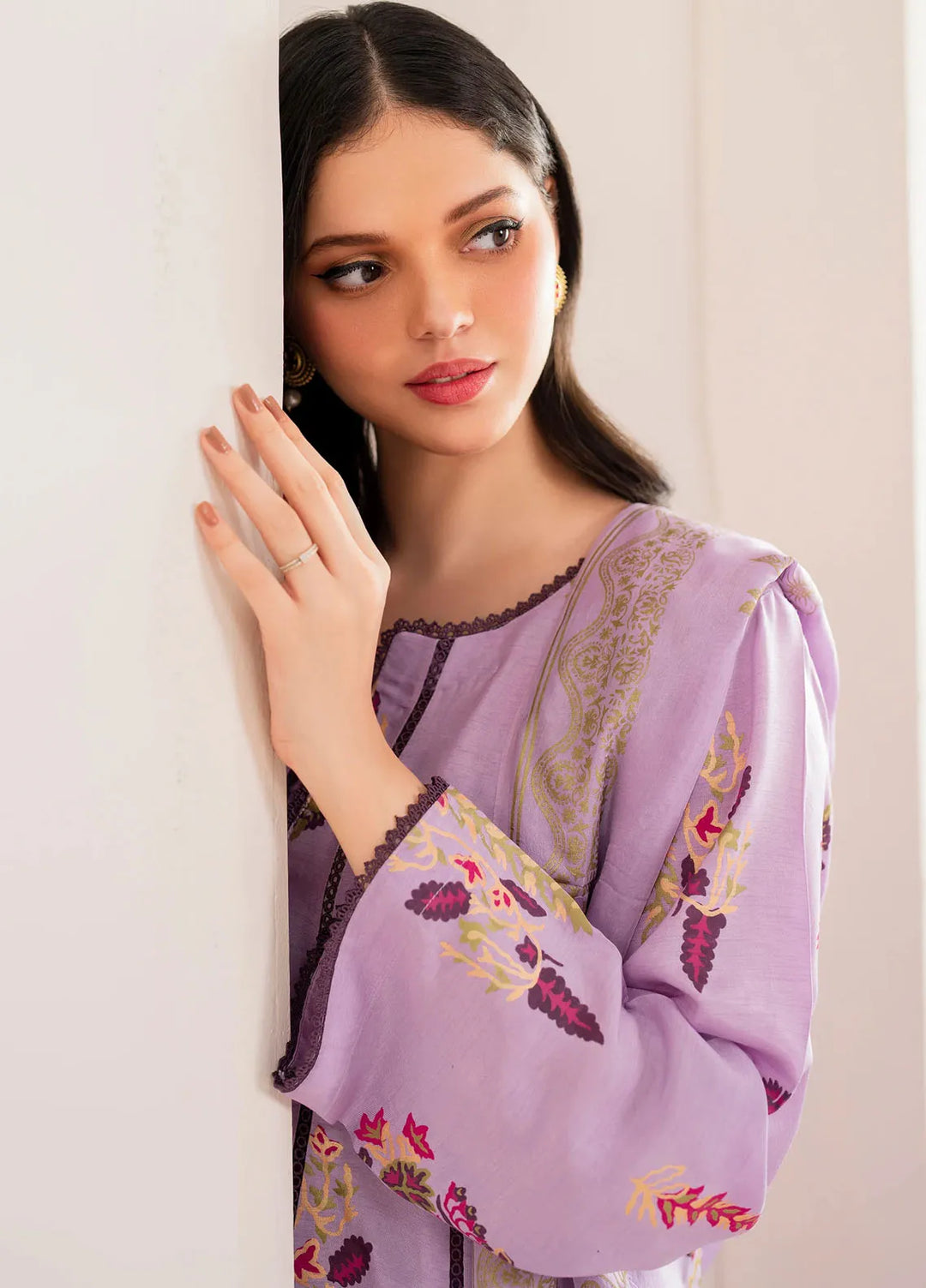 Garnet Pret Printed Raw Silk 3 Piece Suit Dania