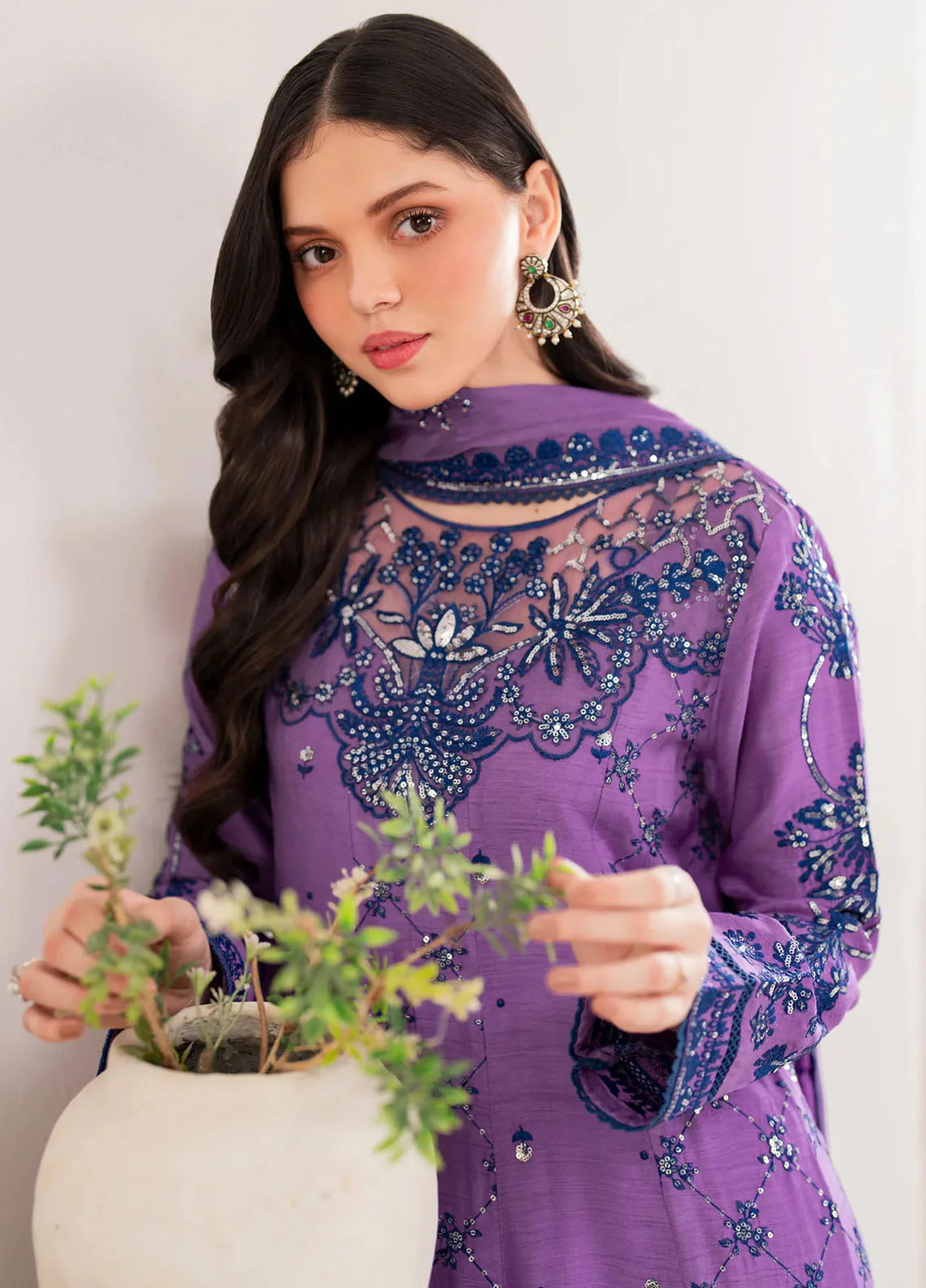 Garnet Pret Embroidered Raw Silk 3 Piece Suit Elysian