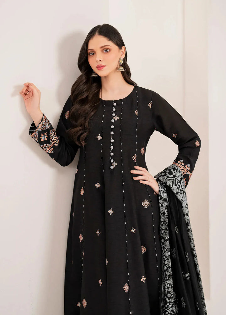 Garnet Pret Embroidered Raw Silk 3 Piece Suit Falek