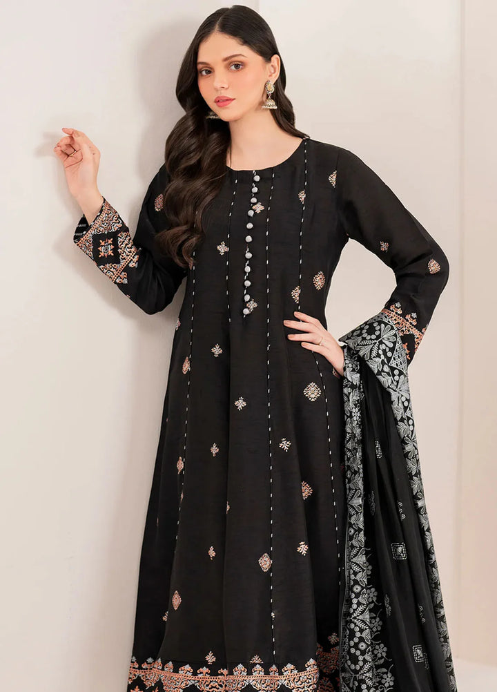 Garnet Pret Embroidered Raw Silk 3 Piece Suit Falek