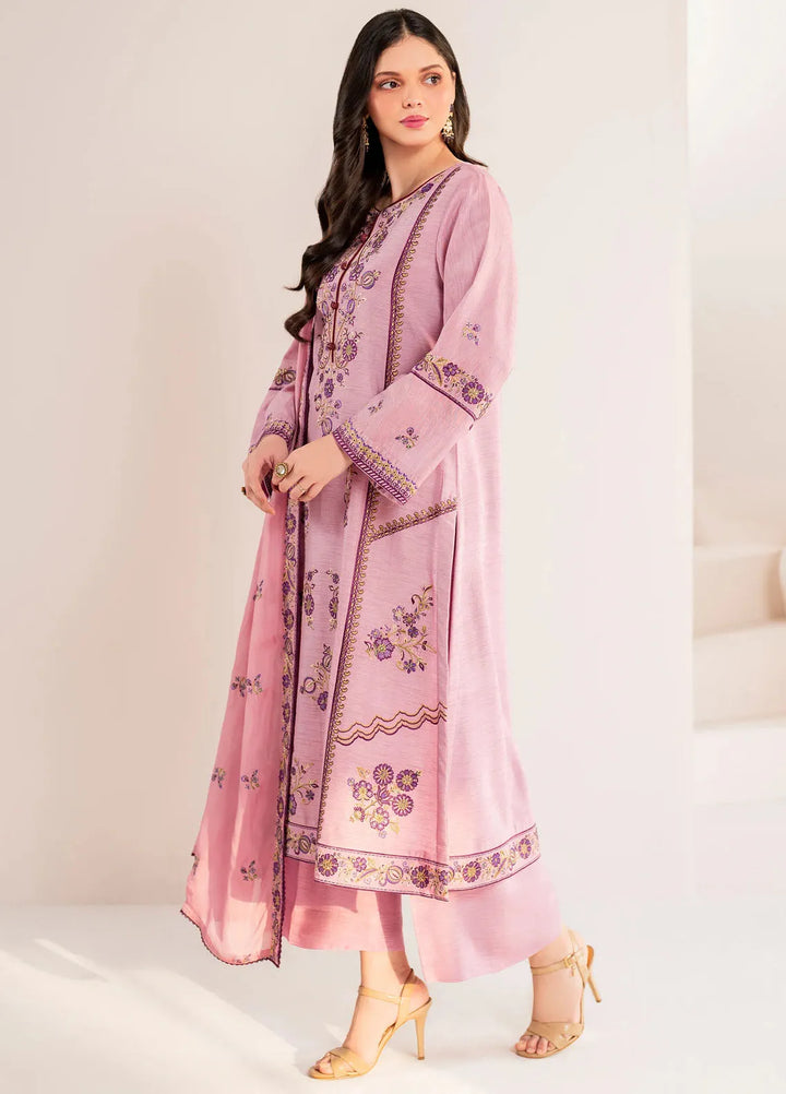 Garnet Pret Embroidered Raw Silk 3 Piece Suit Serenelle
