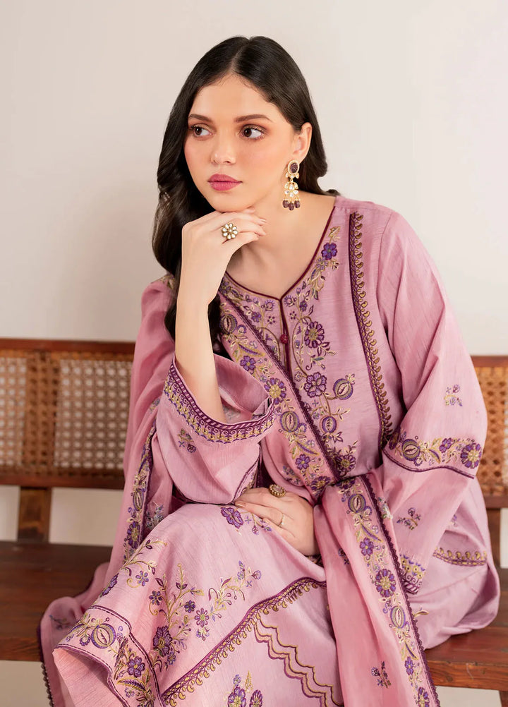 Garnet Pret Embroidered Raw Silk 3 Piece Suit Serenelle