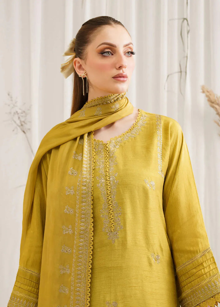 Garnet Pret Embroidered Raw Silk 3 Piece Suit Umara