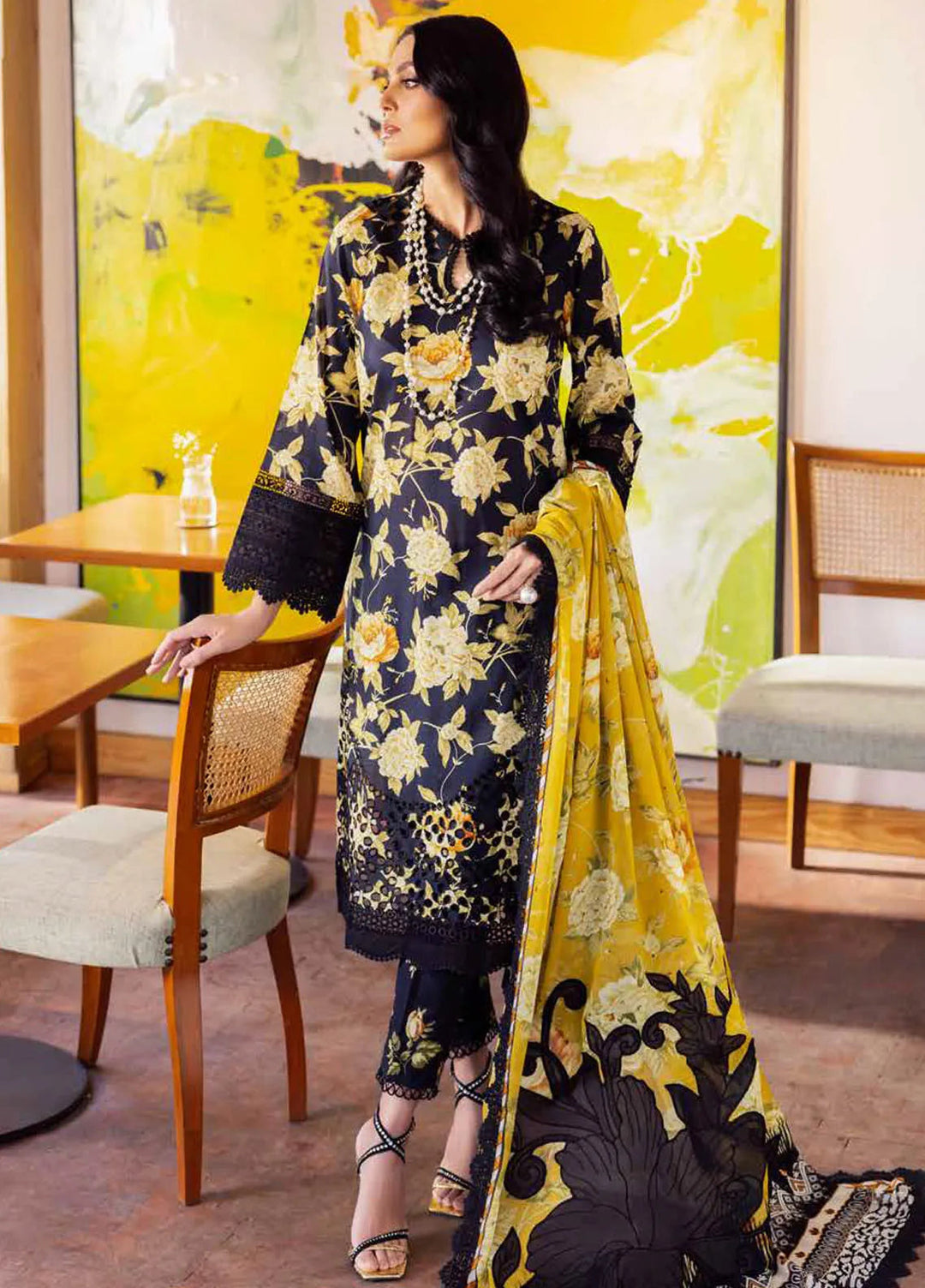 Girl Glam By Nureh Chikankari Lawn Suit Unstitched 3 Piece NU24GG GL-12 - Summer Collection