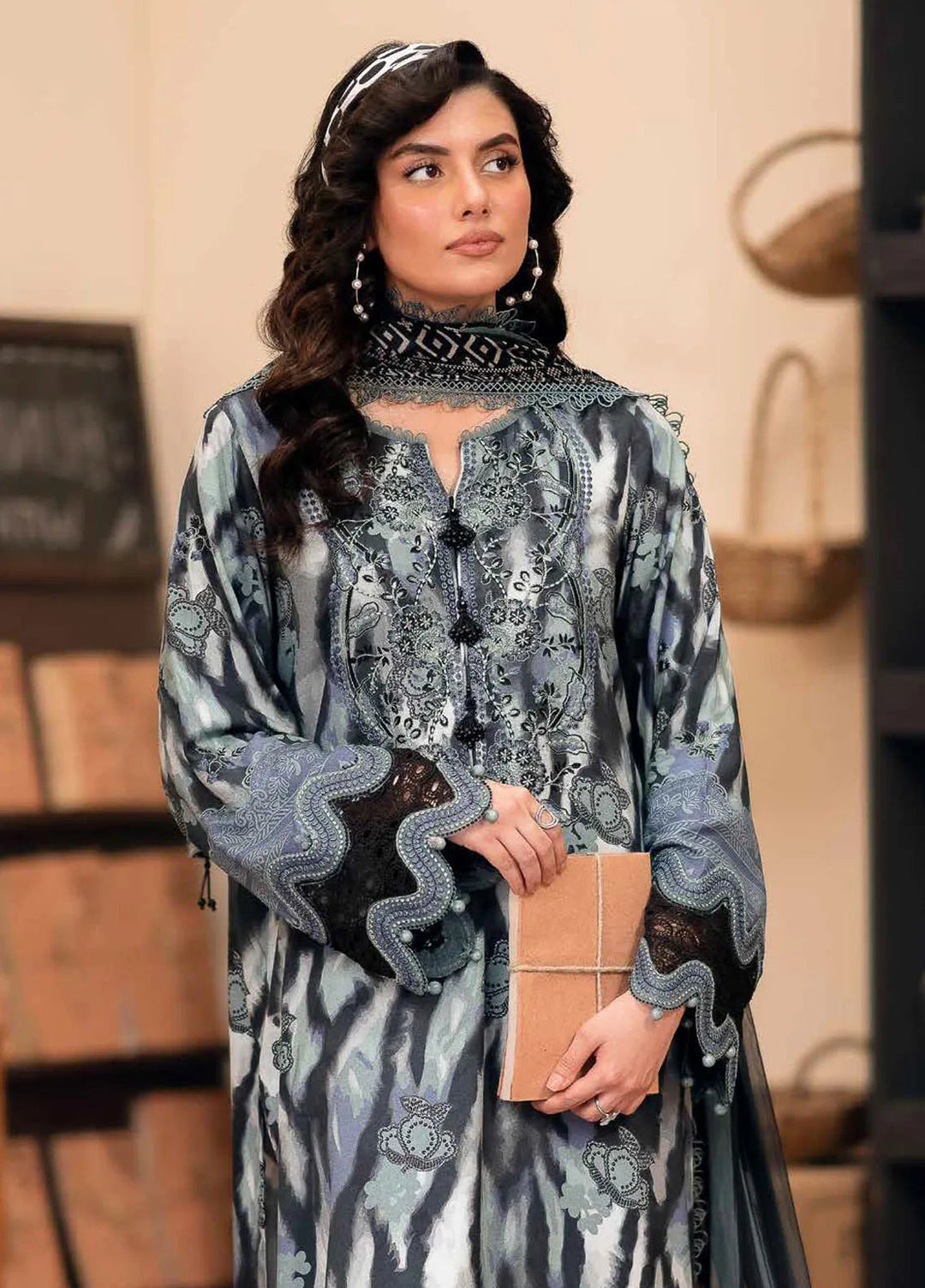 Girl Glam By Nureh Embroidered Crepe Suits Unstitched 3 Piece NU24GV GL-24 - Festive Collection