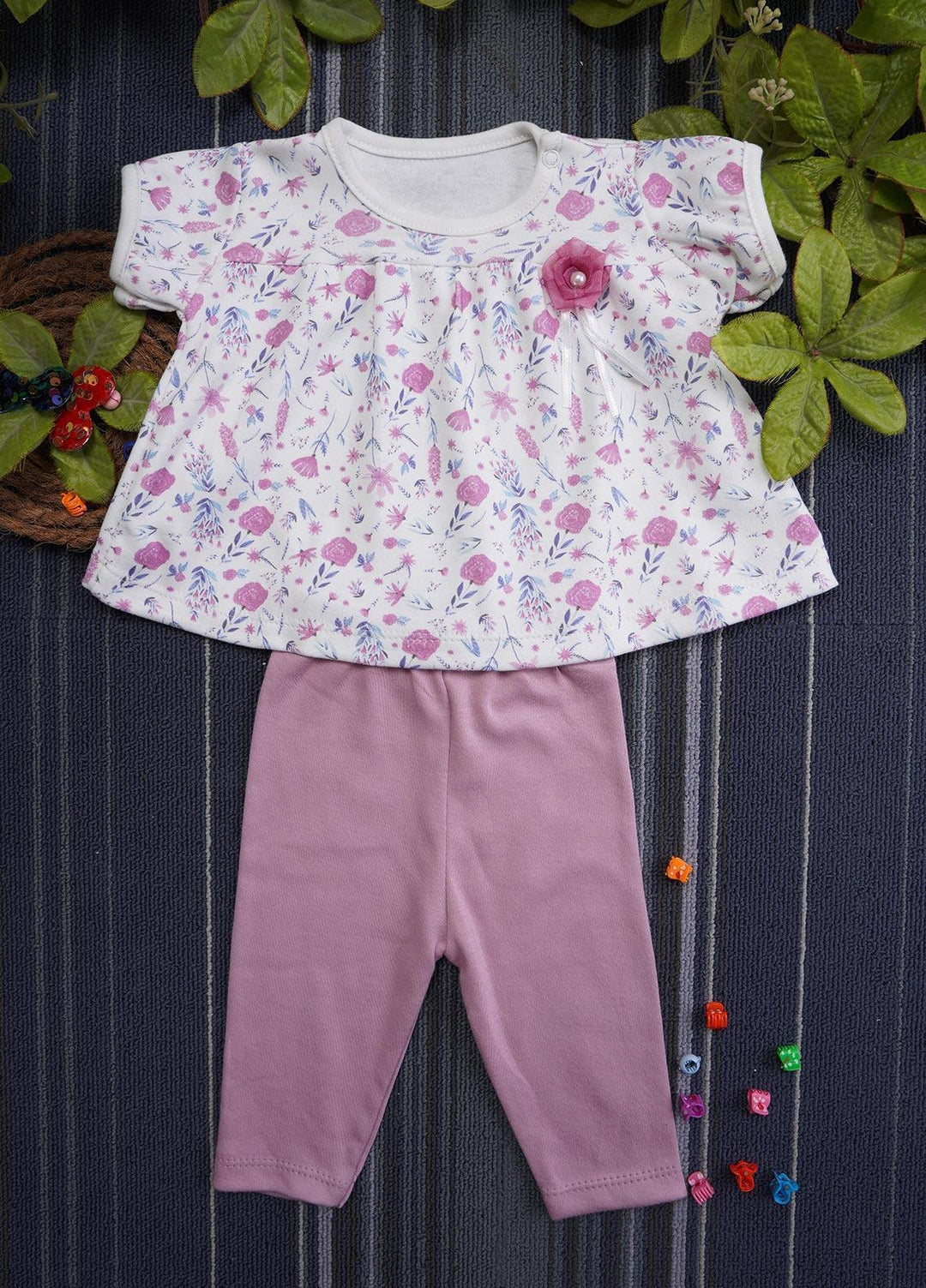 Sanaulla Exclusive Range Cotton Fancy Girls Suits -  131074 Light Purple