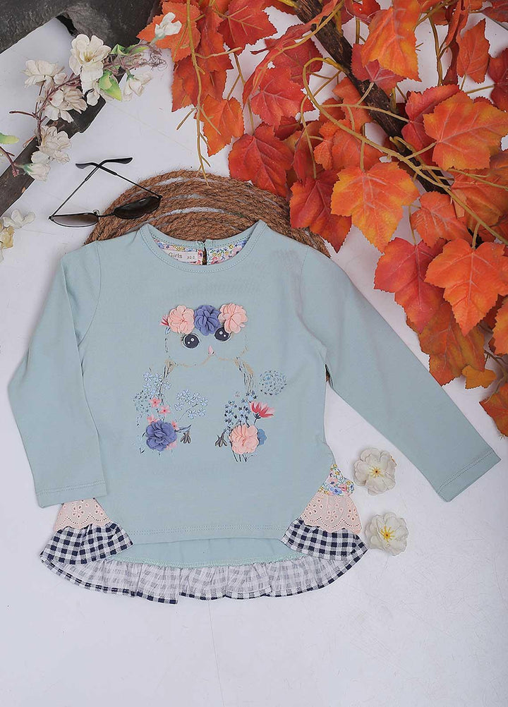 Sanaulla Exclusive Range Mix Casual Girls Tops -  4401 Sk-Blue