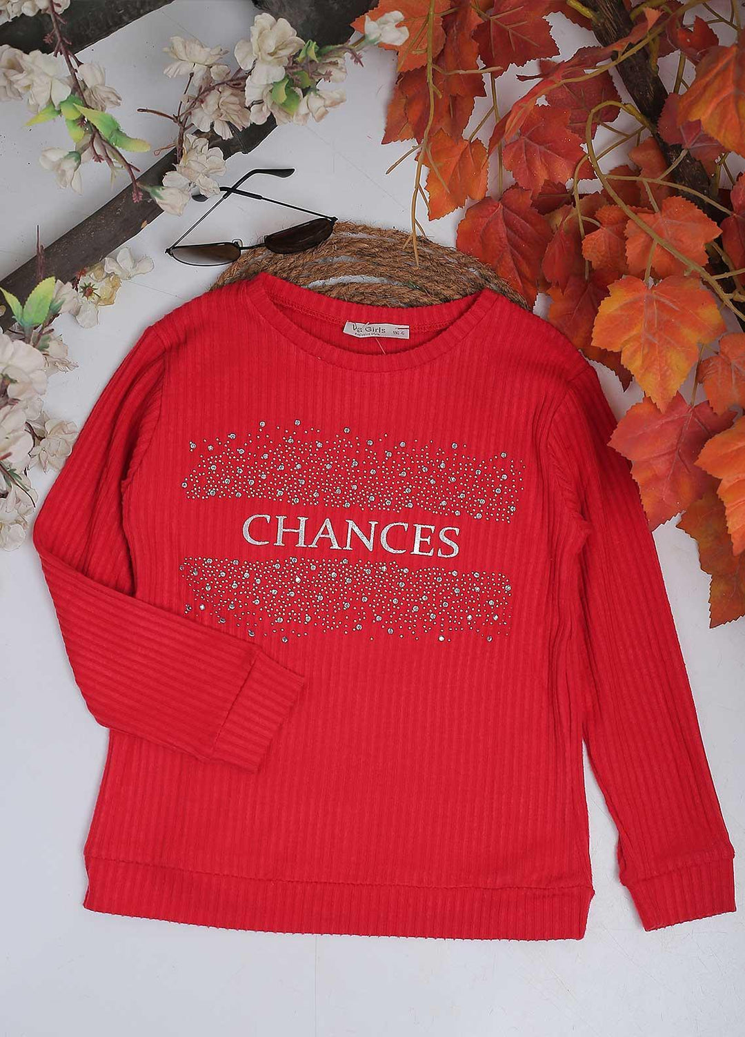 Sanaulla Exclusive Range Mix Casual Girls Tops -  4552 Red