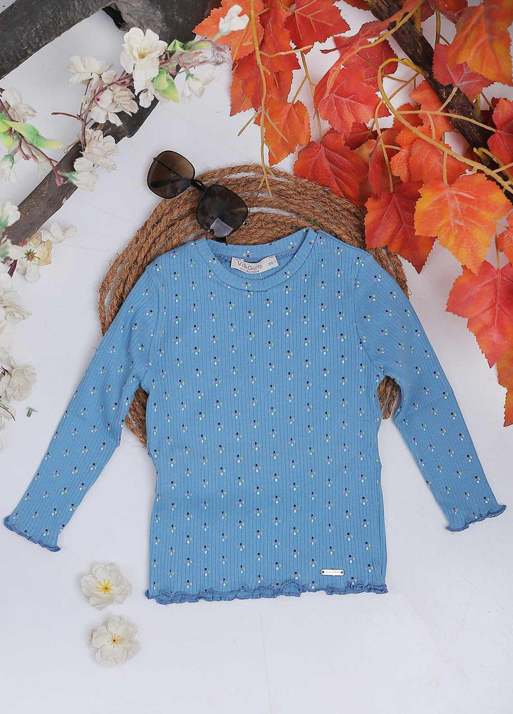 Sanaulla Exclusive Range Mix Casual Girls Tops -  4589 Blue