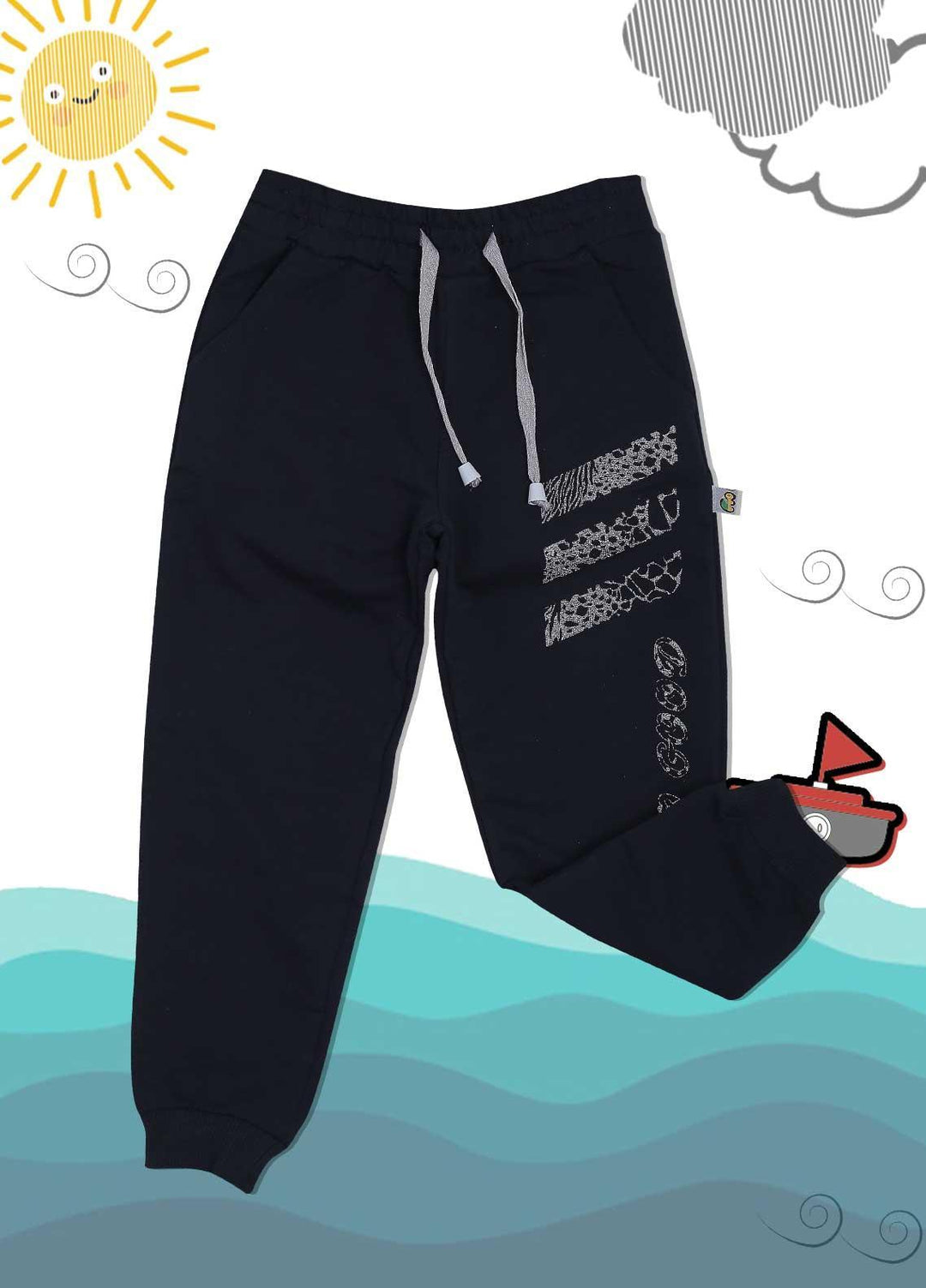 Sanaulla Exclusive Range Cotton Casual Girls Trouser -  3303 D-Blue