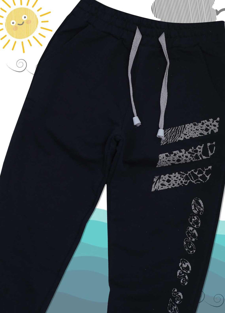 Sanaulla Exclusive Range Cotton Casual Girls Trouser -  3303 D-Blue