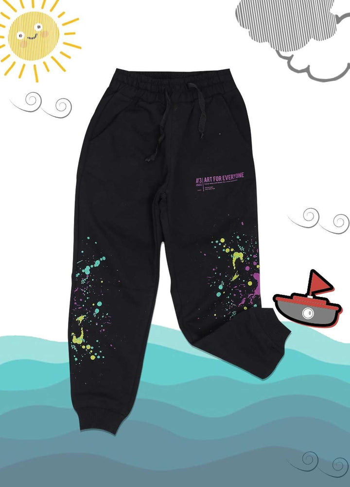 Sanaulla Exclusive Range Cotton Casual Girls Trouser -  3384 Black