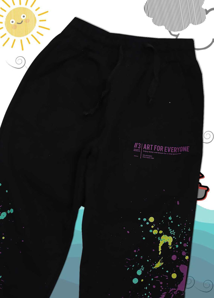 Sanaulla Exclusive Range Cotton Casual Girls Trouser -  3384 Black