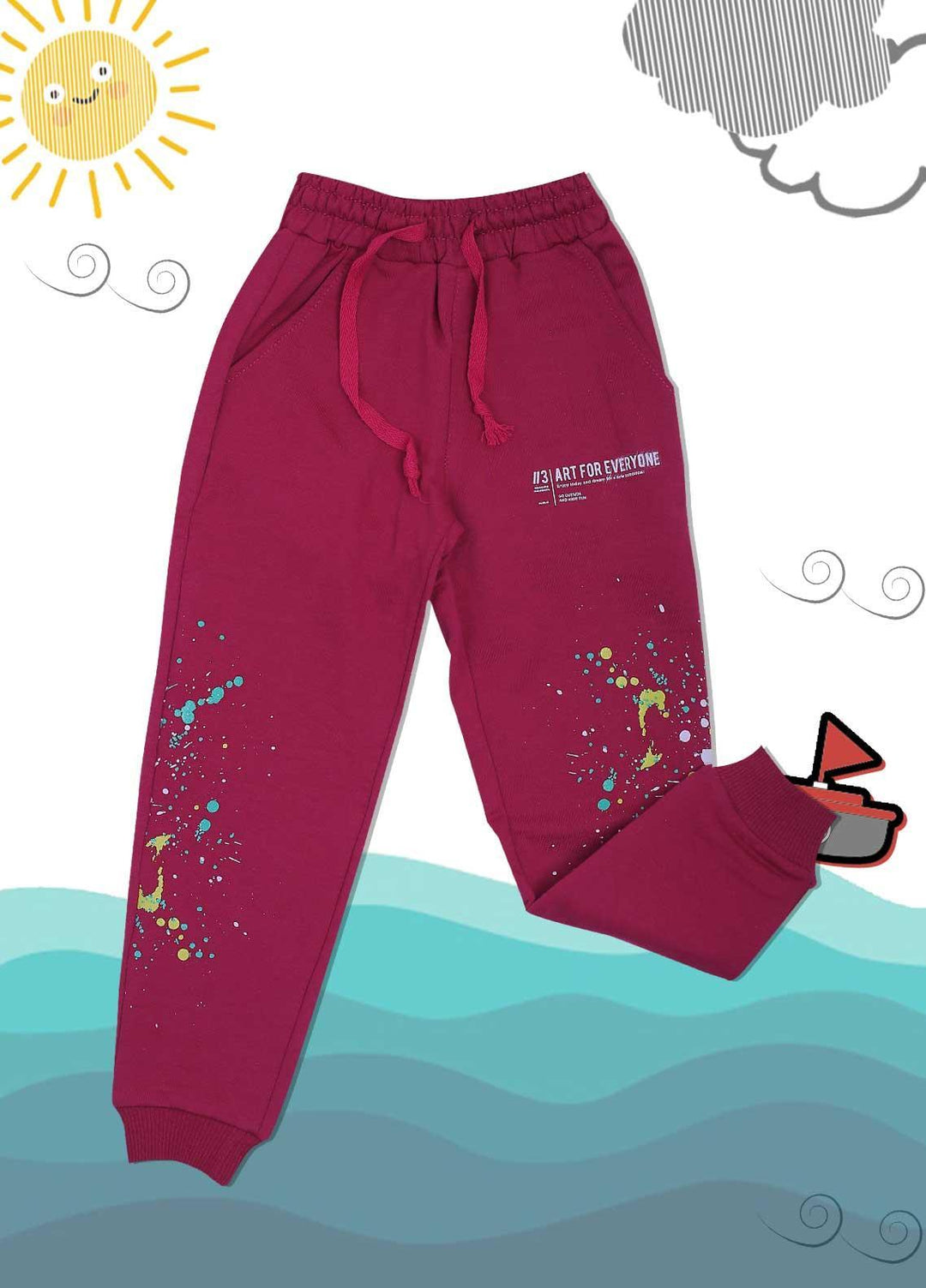 Sanaulla Exclusive Range Cotton Casual Girls Trouser -  3384 Pink