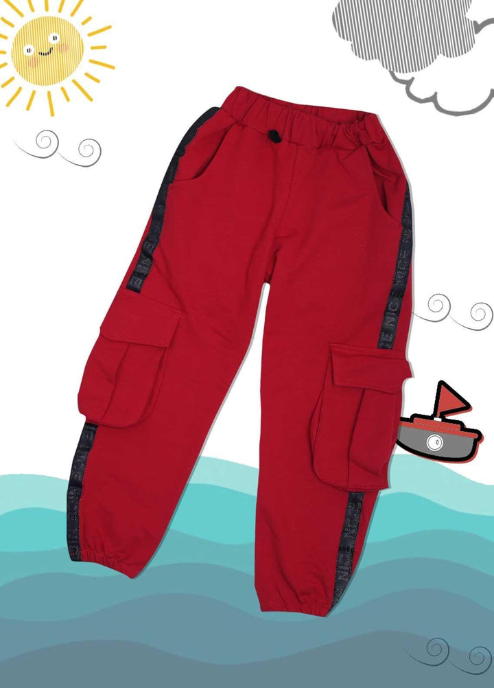 Sanaulla Exclusive Range Cotton Casual Girls Trouser -  3846 Red