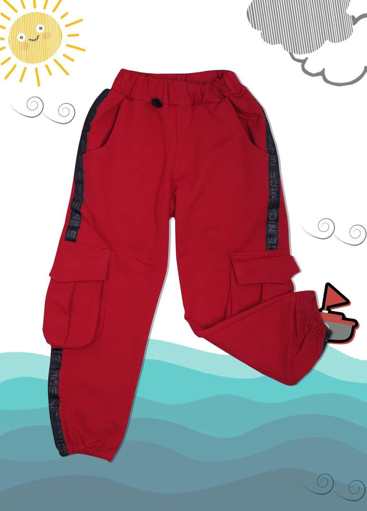 Sanaulla Exclusive Range Cotton Casual Girls Trouser -  3846 Red