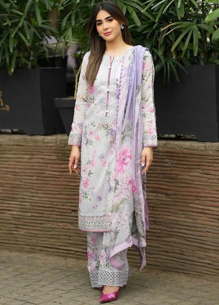 The Enchanted Garden by Gulaal Embroidered Lawn Suits Unstitched 3 Piece GL24EG D-03 Violette - Summer Collection