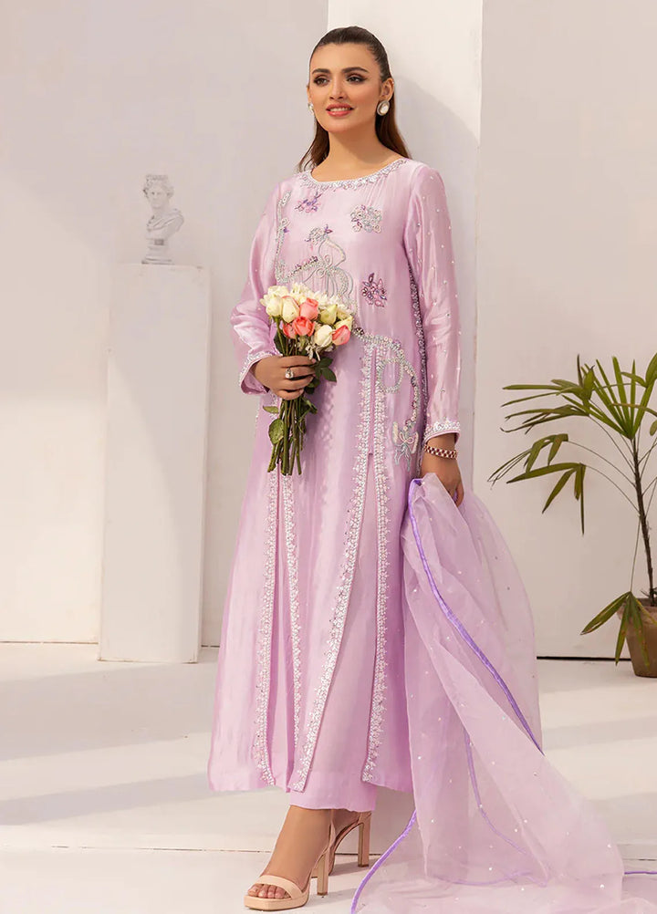 Grandeur Pret Embroidered Tissue Silk 3 Piece Suit Royaline