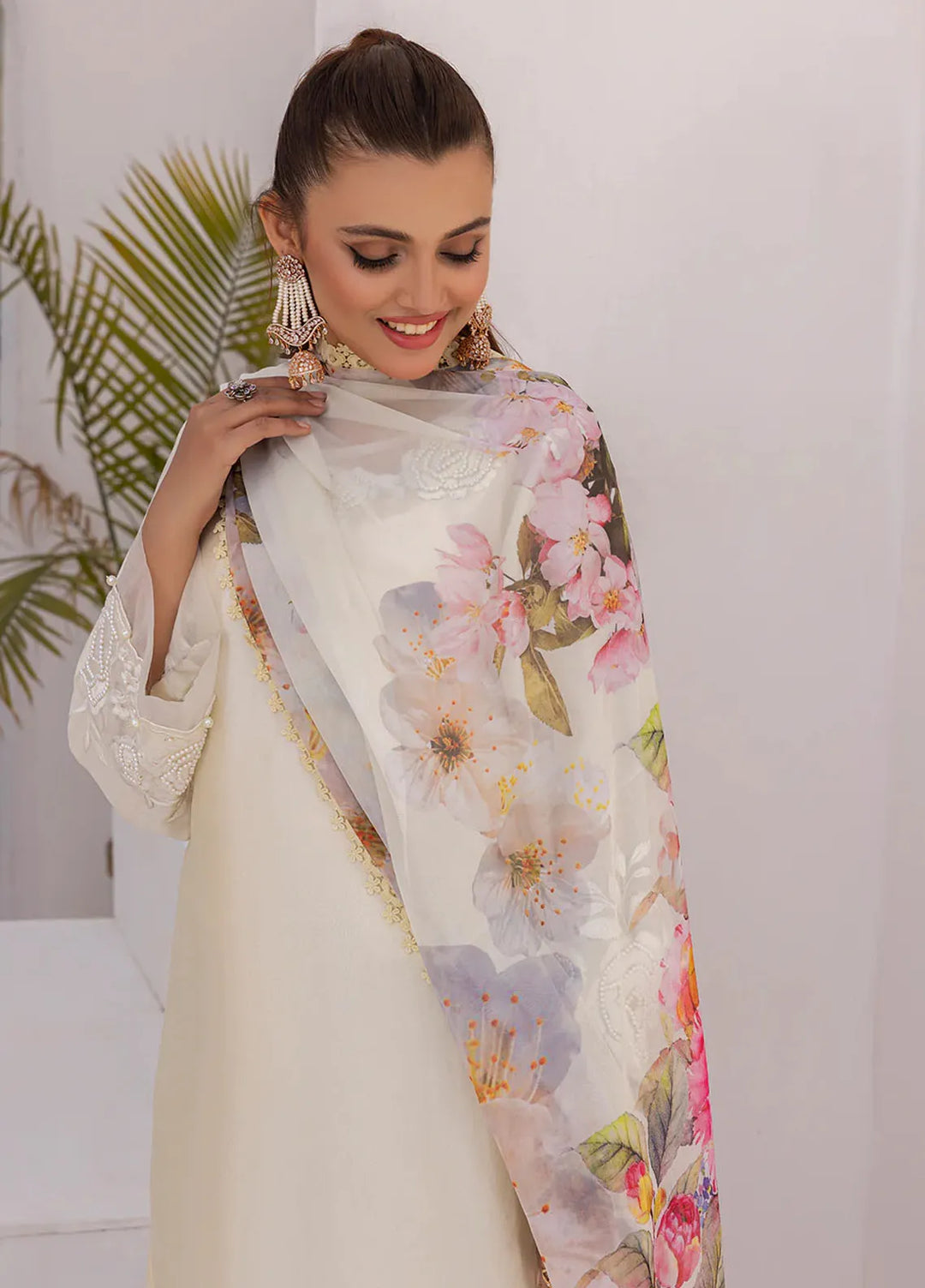 Grandeur Pret Embroidered Tissue Silk 3 Piece Suit Whisper