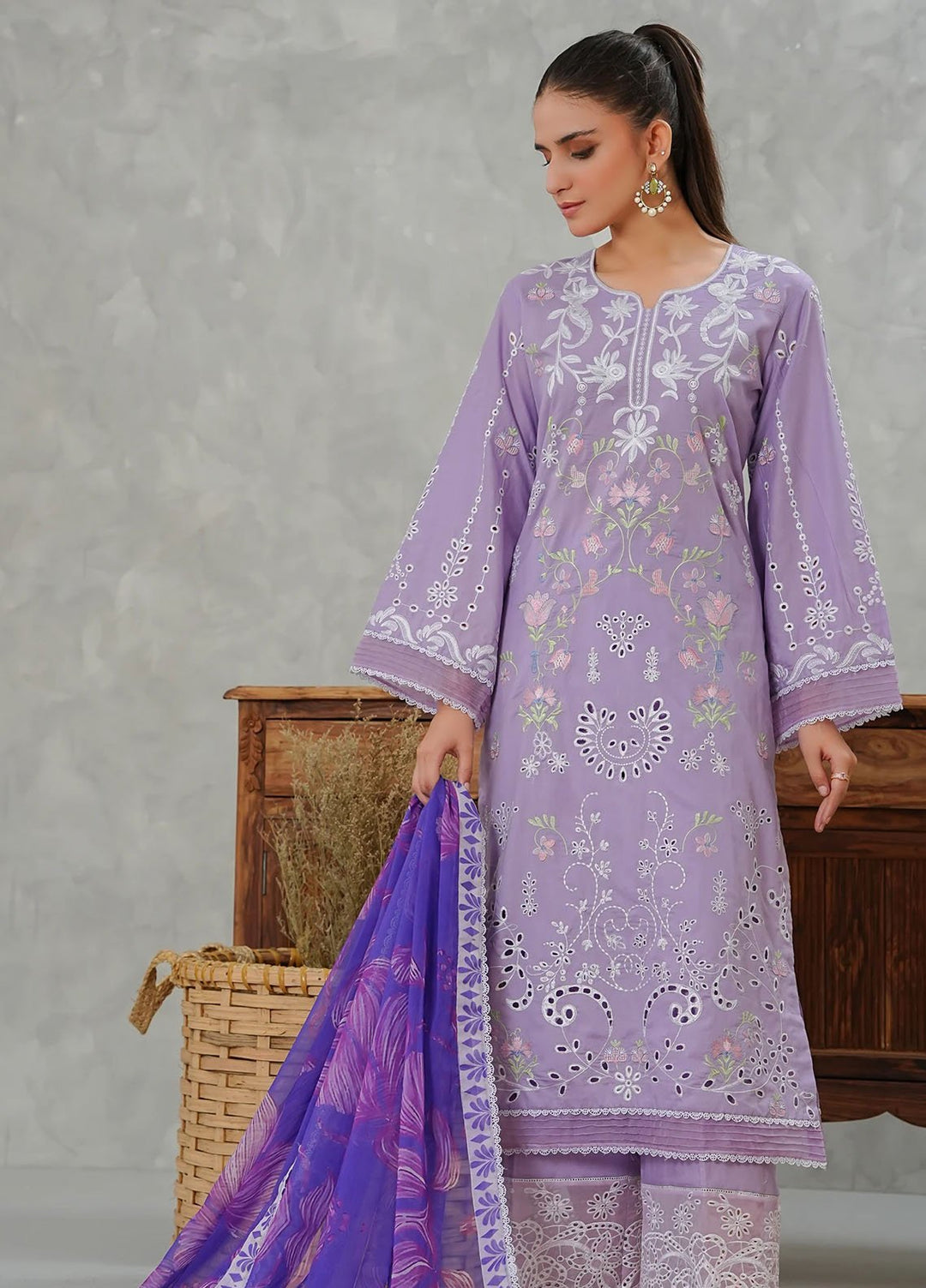 Grape Drape Pret Embroidered Lawn 3 Piece Ethereal Charm