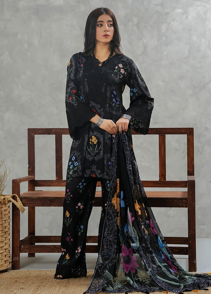 Grape Drape Pret Embroidered Lawn 3 Piece Lunafluer