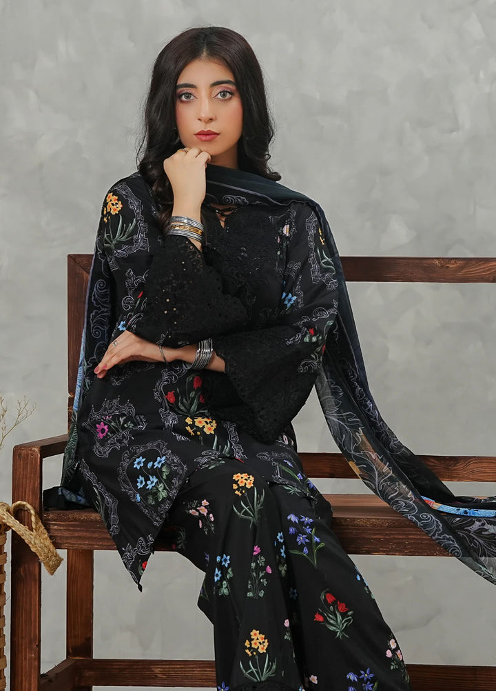 Grape Drape Pret Embroidered Lawn 3 Piece Lunafluer