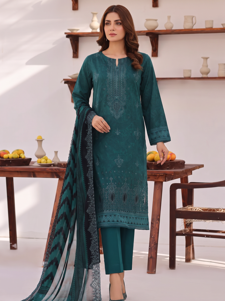 Premium Venice by HZ Textiles Unstitched Embroidered Cotton Lawn 3 Piece Suit PVE-3115 Casual Collection