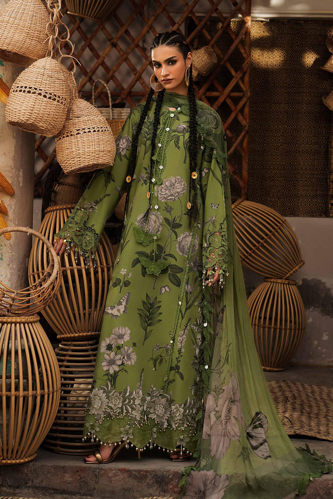M Prints by Maria B Unstitched Printed Cambric 3 Piece Suit MB26UPC 9B - Casual Collection