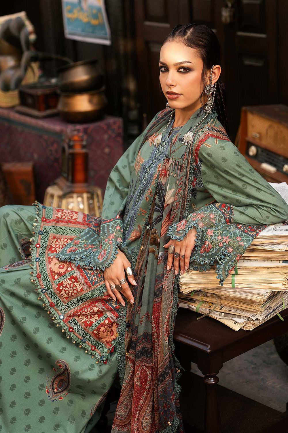 M Prints by Maria B Unstitched Printed Cambric 3 Piece Suit MB26UPC 2A - Casual Collection