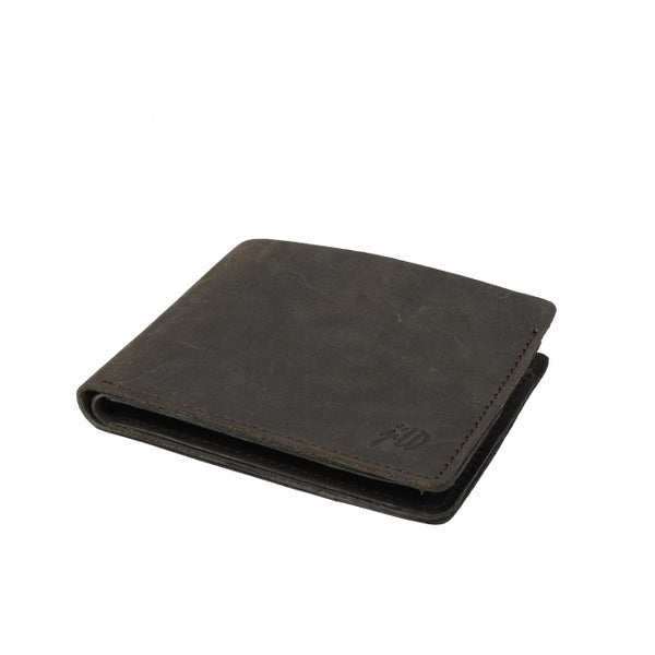 Vintage by Jild Mens Genuine Vintage Leather Wallet-CHARCOAL S2 - Wallets Collection