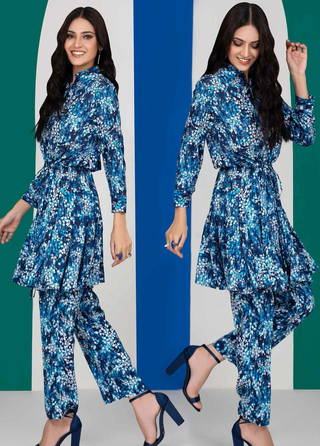 Charcoal By Gul Ahmed Printed Linen Suits Unstitched 2 Piece GA22C VT-22009 - Winter Collection