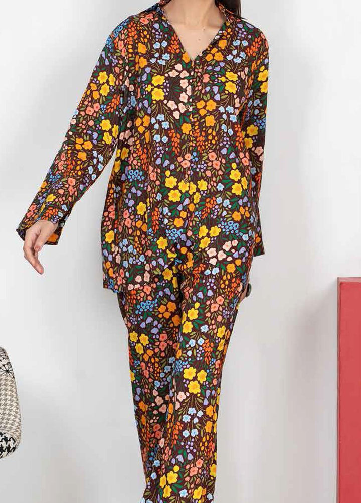 Charcoal By Gul Ahmed Printed Linen Suits Unstitched 2 Piece GA22C VT-22013 - Winter Collection