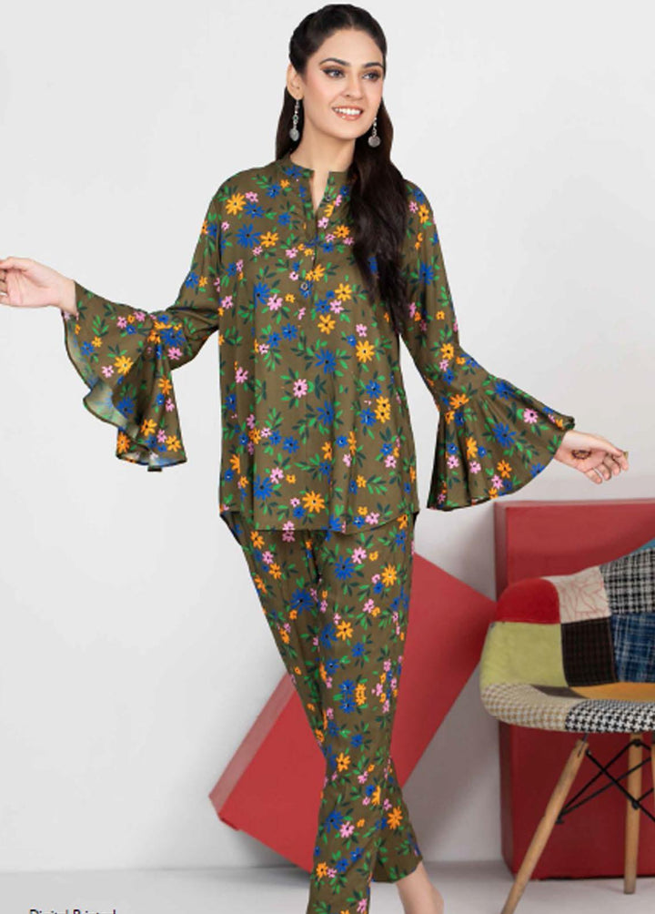 Charcoal By Gul Ahmed Printed Linen Suits Unstitched 2 Piece GA22C VT-22014 - Winter Collection