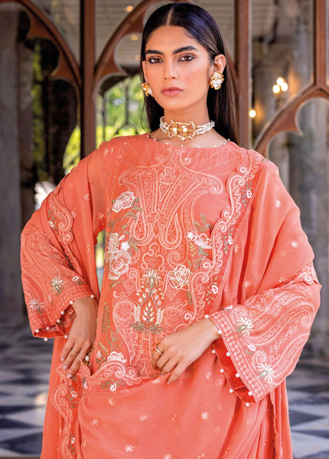 Gul Ahmed Embroidered Chiffon Suits Unstitched 3 Piece GA24LF FE-42016 ...