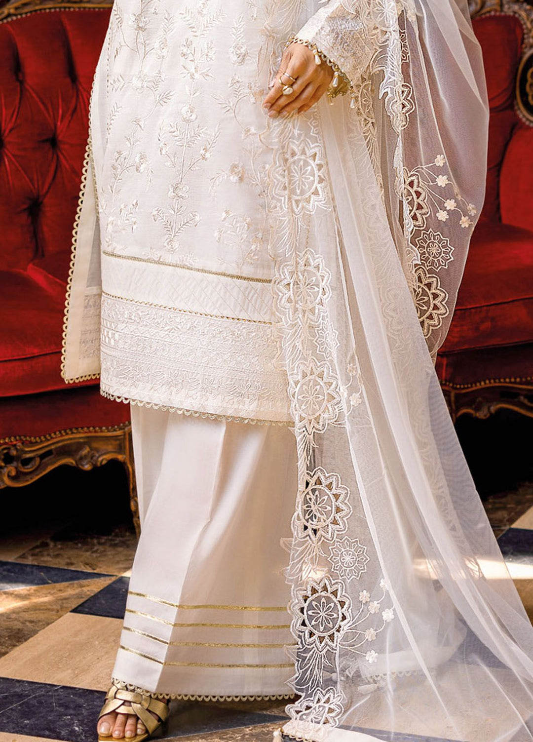 Gul Ahmed Embroidered Cotton Suits Unstitched 3 Piece GA24LF FE-42009 - Festive Collection