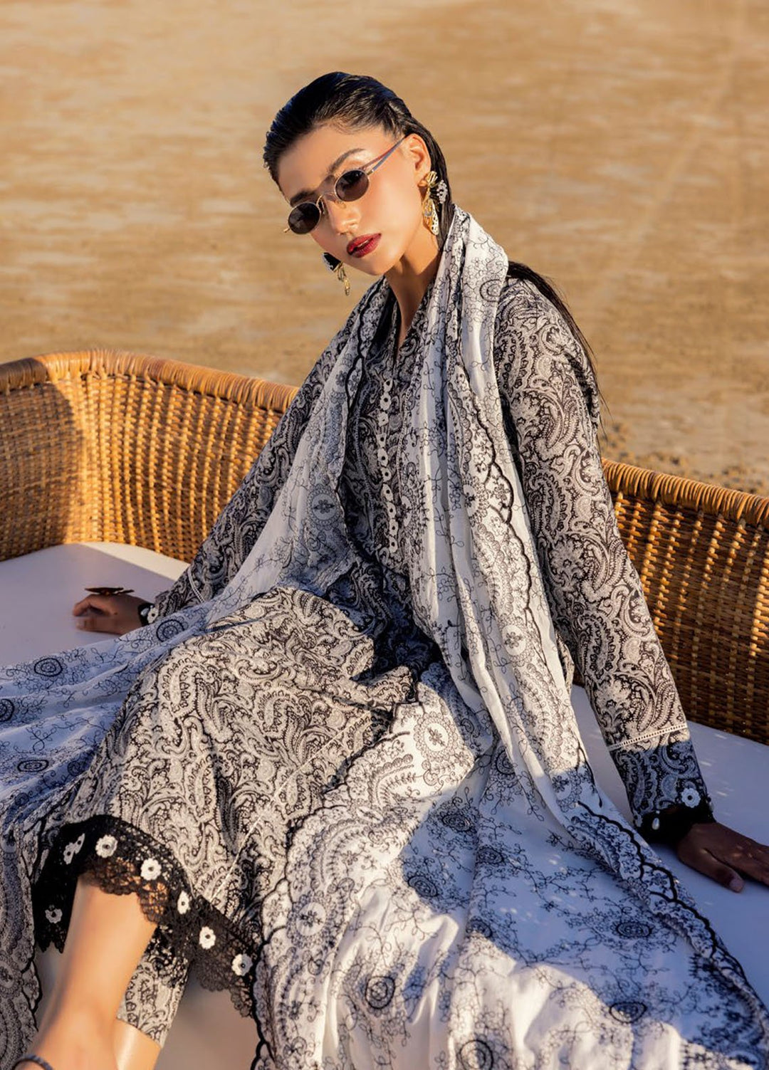 Gul Ahmed Embroidered Lawn Suits Unstitched 3 Piece GA25NB B-52019 - Summer Collection