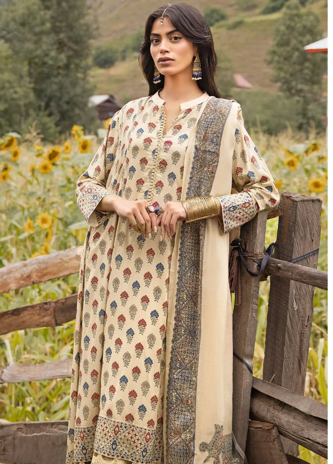 Gul Ahmed Embroidered Linen Suits Unstitched 3 Piece GA24WU AP-42049 - Winter Collection