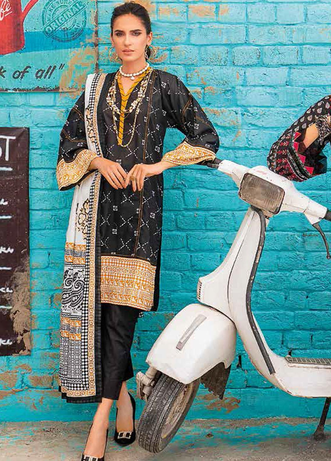 Gul Ahmed Printed Lawn Suits Unstitched 3 Piece GA22SB CL-1129 A - Summer Collection