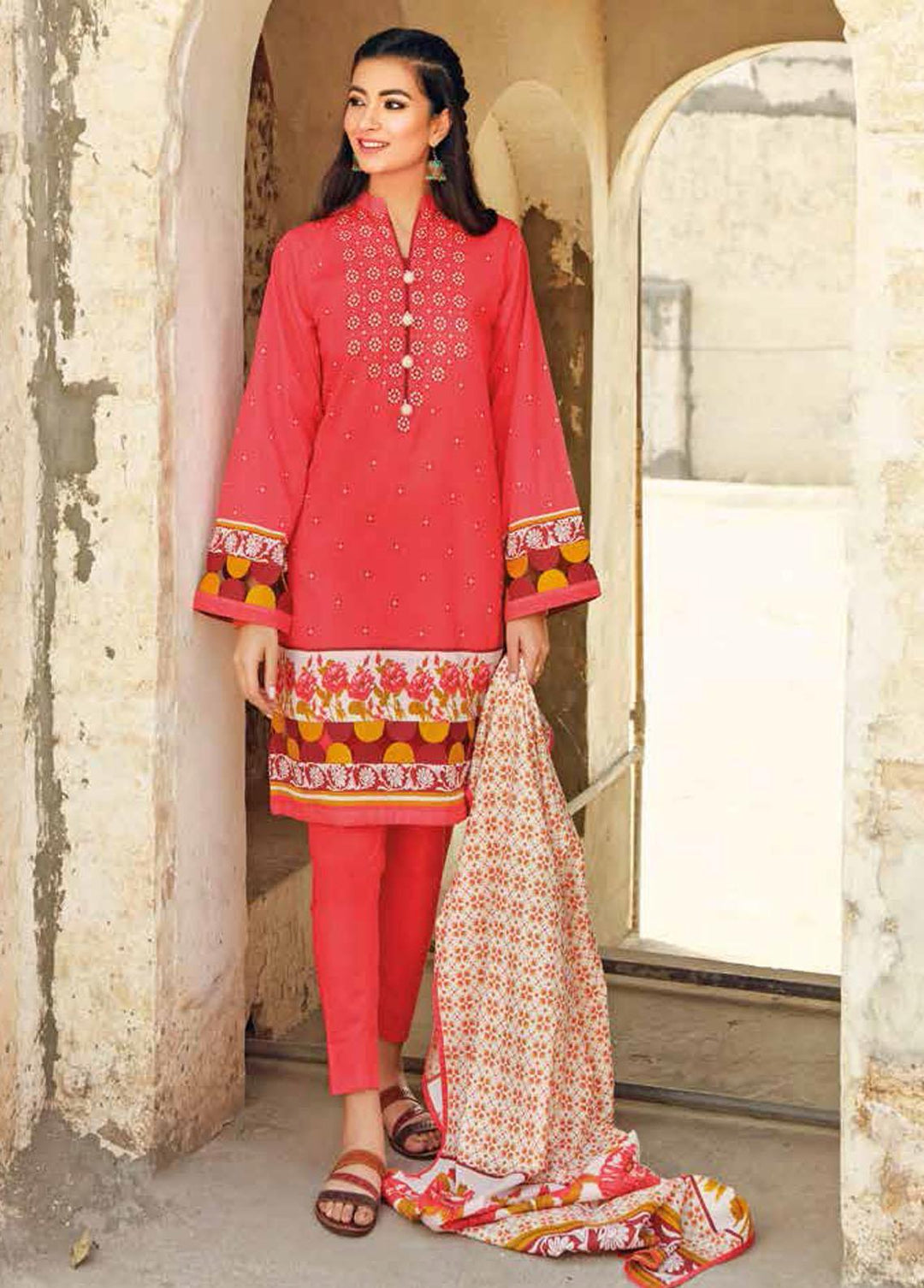 Gul Ahmed Printed Lawn Suits Unstitched 3 Piece GA22SB CL-12011 B - Summer Collection