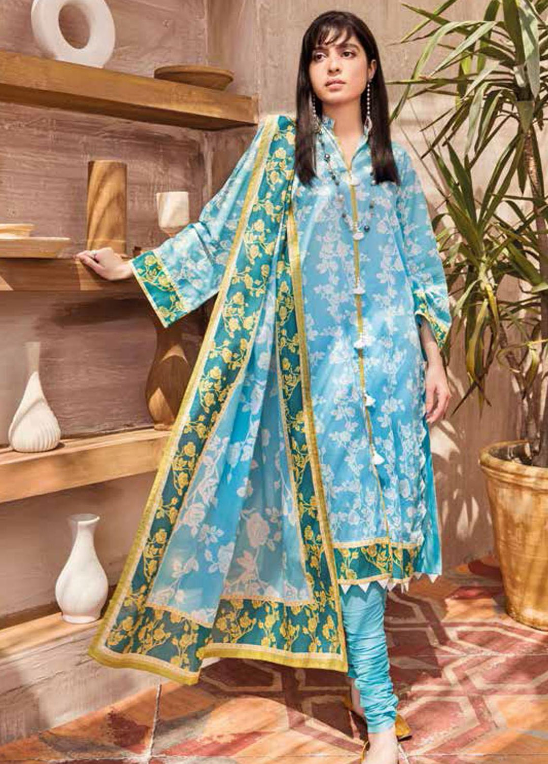 Gul Ahmed Printed Lawn Suits Unstitched 3 Piece GA22SB CL-1241 A - Summer Collection