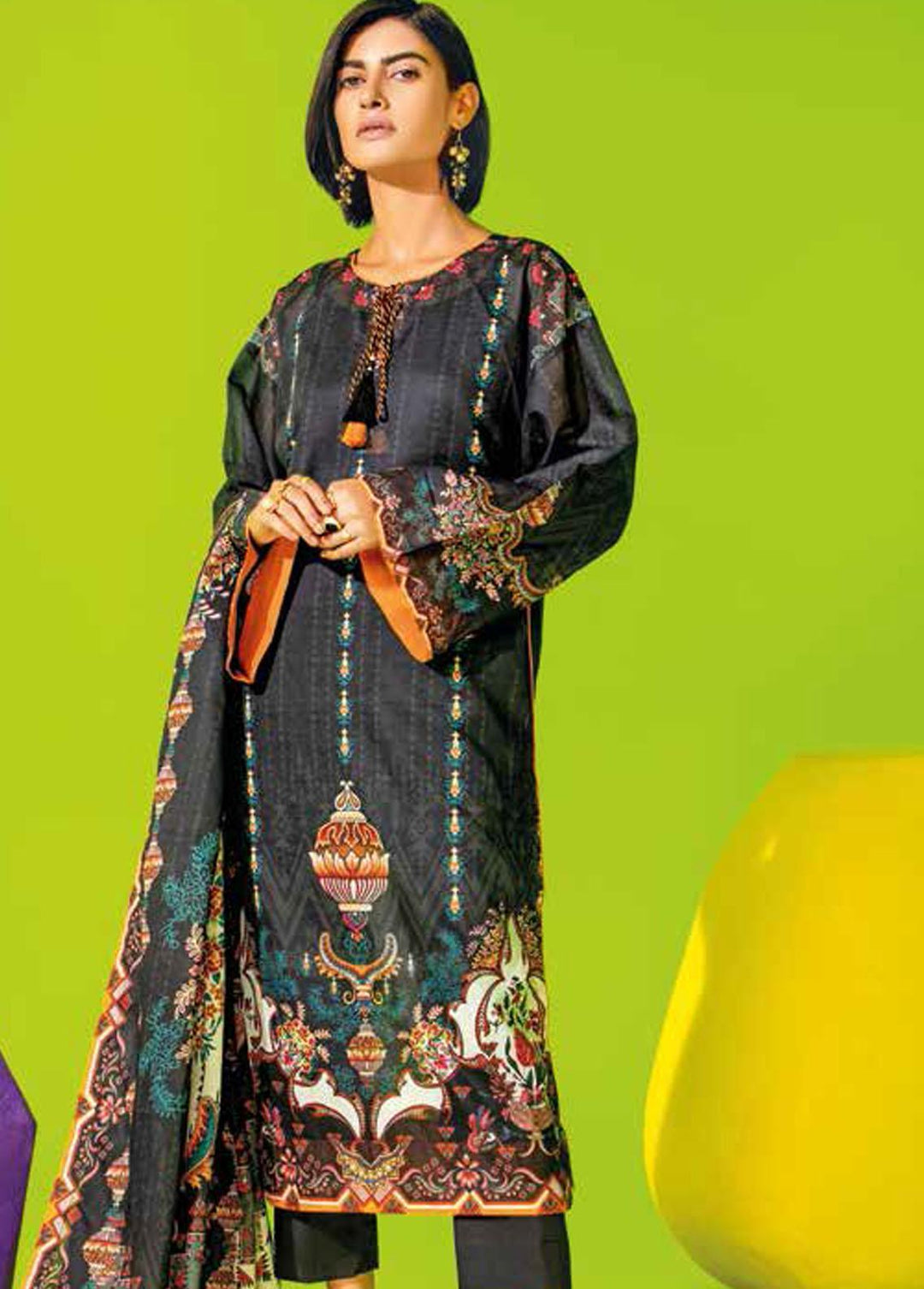Gul Ahmed Printed Lawn Suits Unstitched 3 Piece GA22SB CL-12512 B - Summer Collection