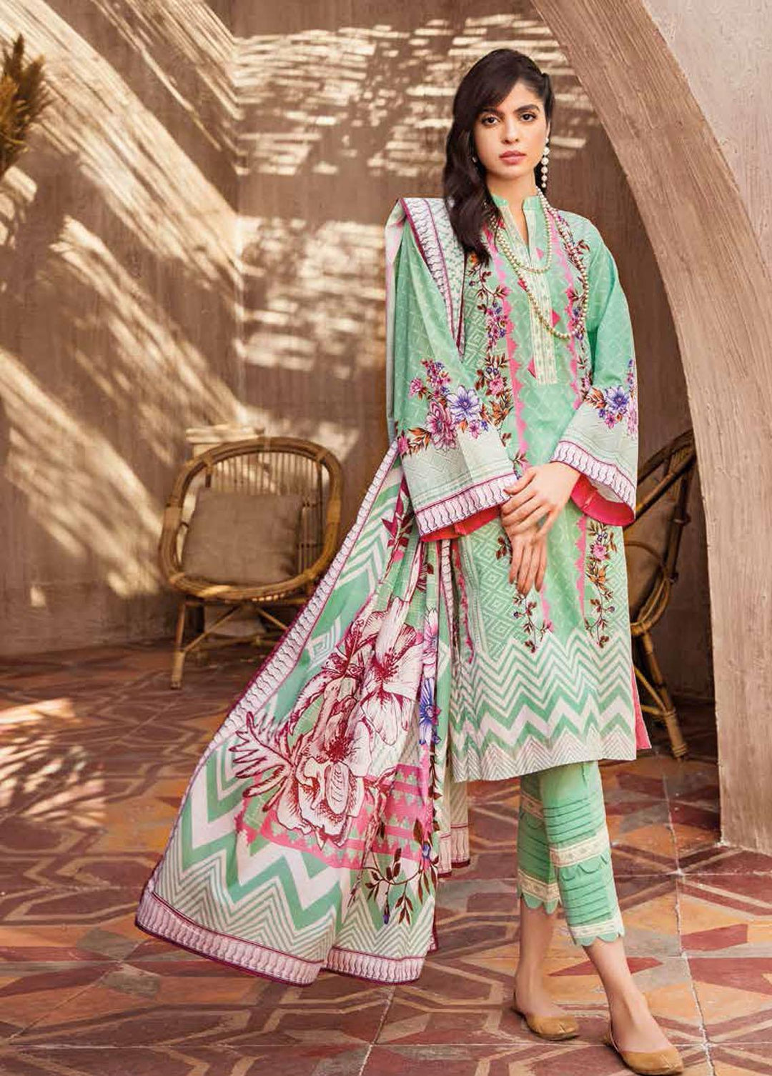 Gul Ahmed Embroidered Lawn Suits Unstitched 3 Piece GA22SB CL-1281 B - Summer Collection