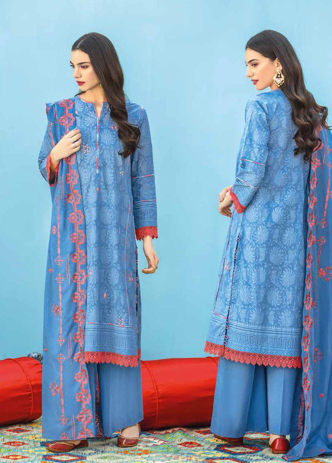 Gul Ahmed Embroidered Lawn Suits Unstitched 3 Piece GA22SB CL-1285 - Summer Collection