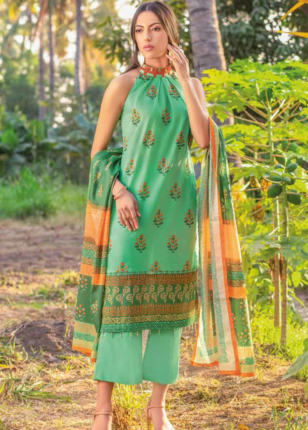 Gul Ahmed Printed Lawn Suits Unstitched 3 Piece GA22SB CL-22080 B - Summer Collection
